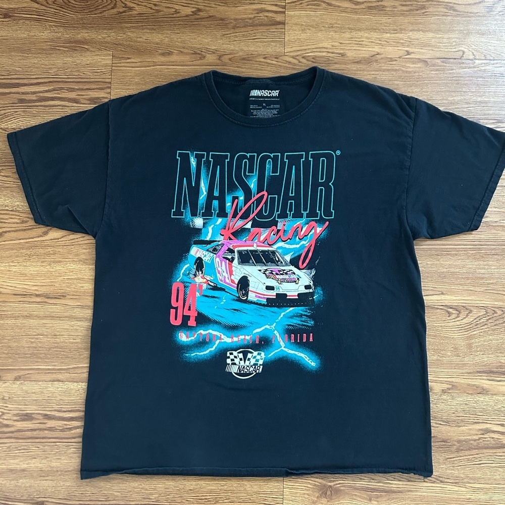 Nascar Racing Mens XLarge Tshirt Black Crewneck Daytona Beach Florida Graphic